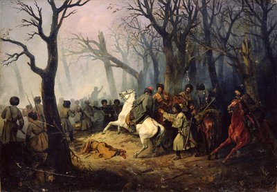 Der Tod von General Sleptsov im Kaukasus, 10. Dezember 1851 von Vasili Nikolayevich Maxutov
